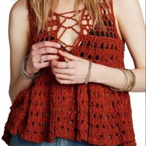 Free People - NWOT, oversized crotchet top